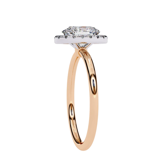 Halo Lumina Oval Solitaire - oval halo engagement ring - top view - Lucano