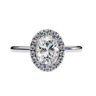 Halo Lumina Oval Solitaire - oval halo engagement ring - on hand - Lucano