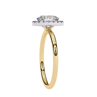 Halo Lumina Oval Solitaire - oval halo engagement ring - in 9ct yellow gold - Lucano