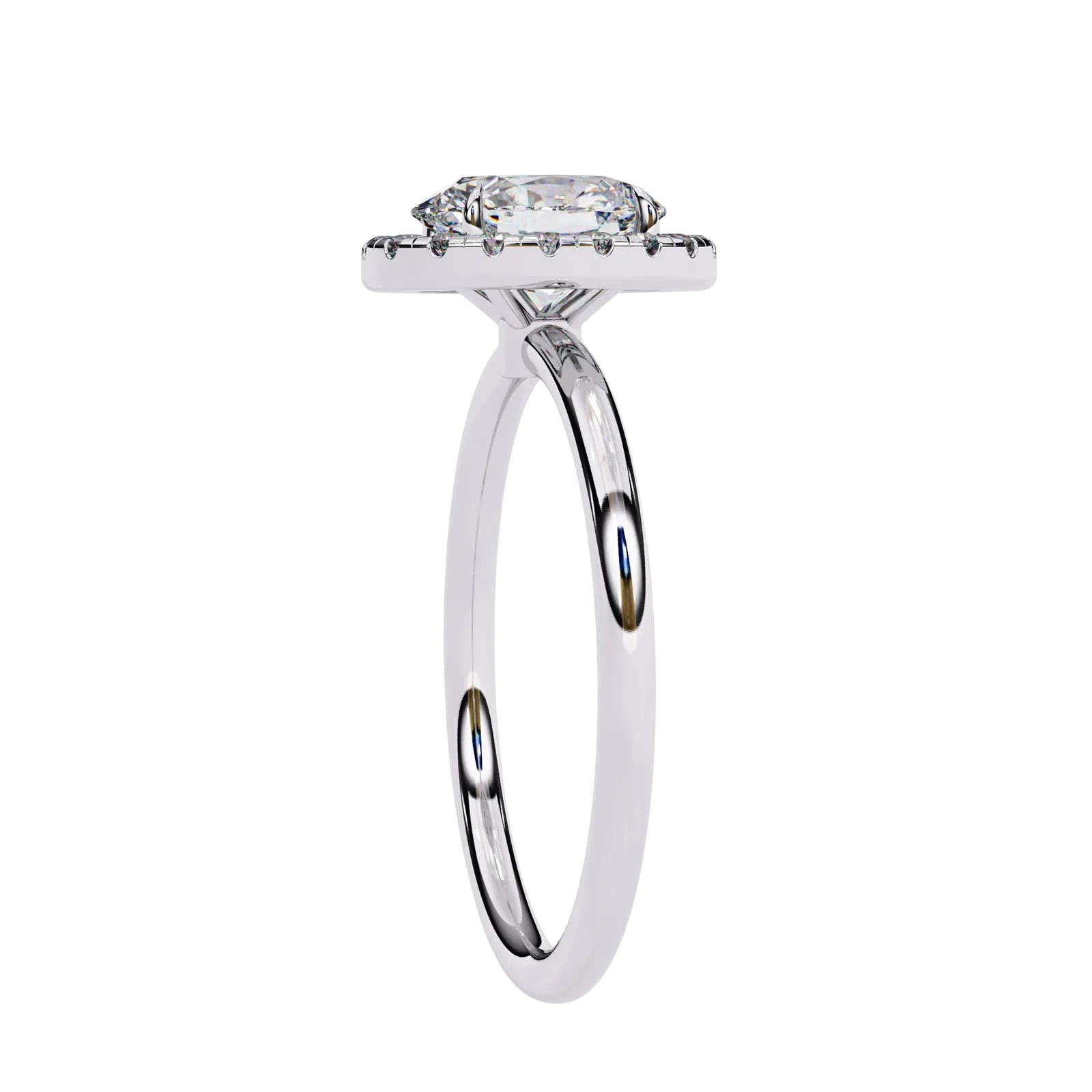 Halo Lumina Oval Solitaire - oval halo engagement ring - in 18ct yellow gold - Lucano