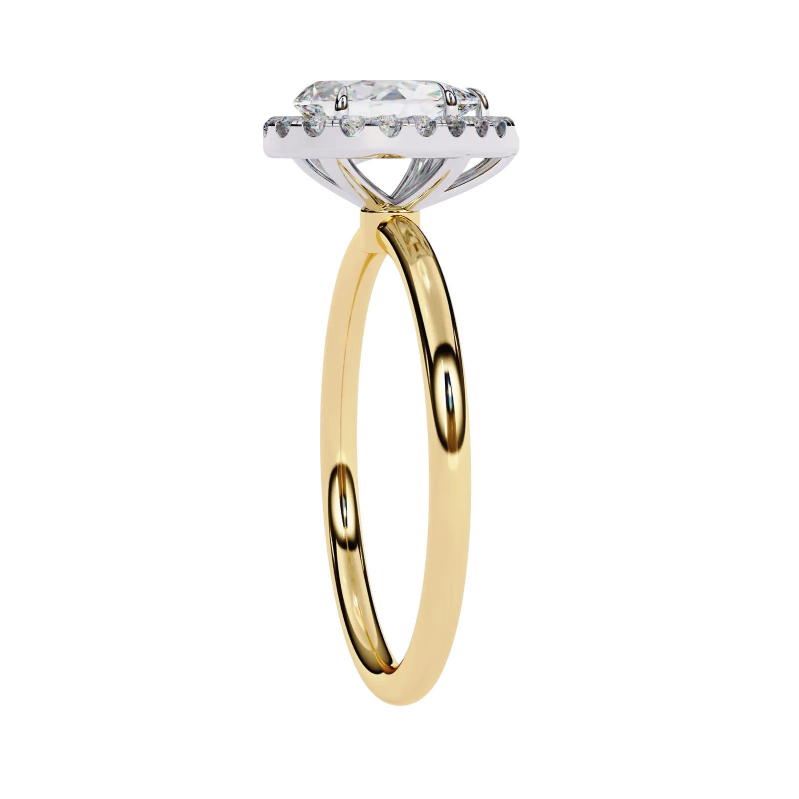 Halo Lumina Pear Solitaire - pear cut halo engagement ring - in 9ct yellow gold - Lucano