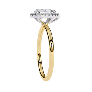 Halo Lumina Pear Solitaire - pear cut halo engagement ring - in 9ct yellow gold - Lucano