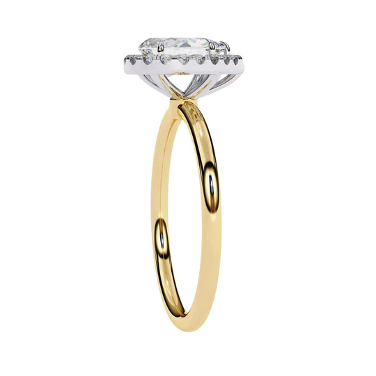 Halo Lumina Pear Solitaire - pear cut halo engagement ring - in 9ct yellow gold - Lucano