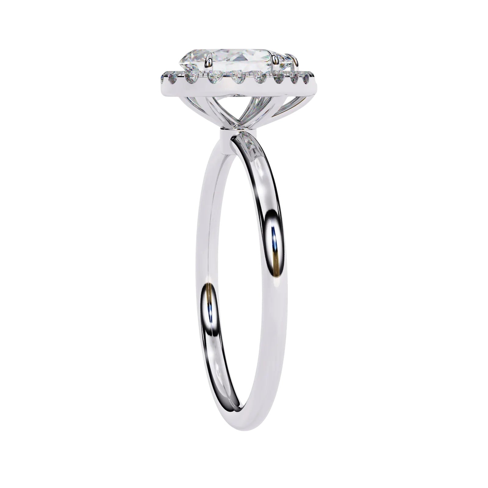 Halo Lumina Pear Solitaire - pear cut halo engagement ring - in 18ct yellow gold - Lucano