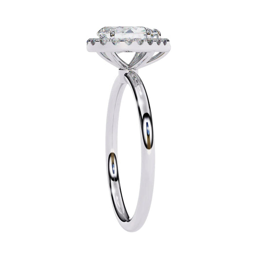 Halo Lumina Pear Solitaire - pear cut halo engagement ring - in 18ct yellow gold - Lucano