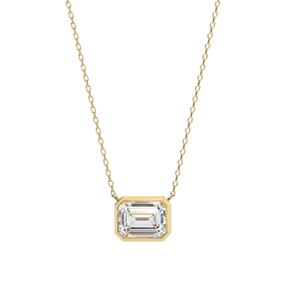 Imperia Emerald Pendant - emerald-cut diamond pendant - three-quarter view - hand-made in Byron Bay Hinterland, Australia by Lucano Fine Jewellery