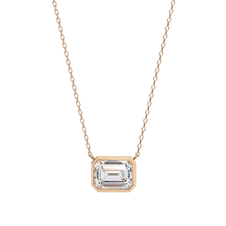 Imperia Emerald Pendant - emerald-cut diamond pendant - detail close-up - hand-made in Byron Bay Hinterland, Australia by Lucano Fine Jewellery