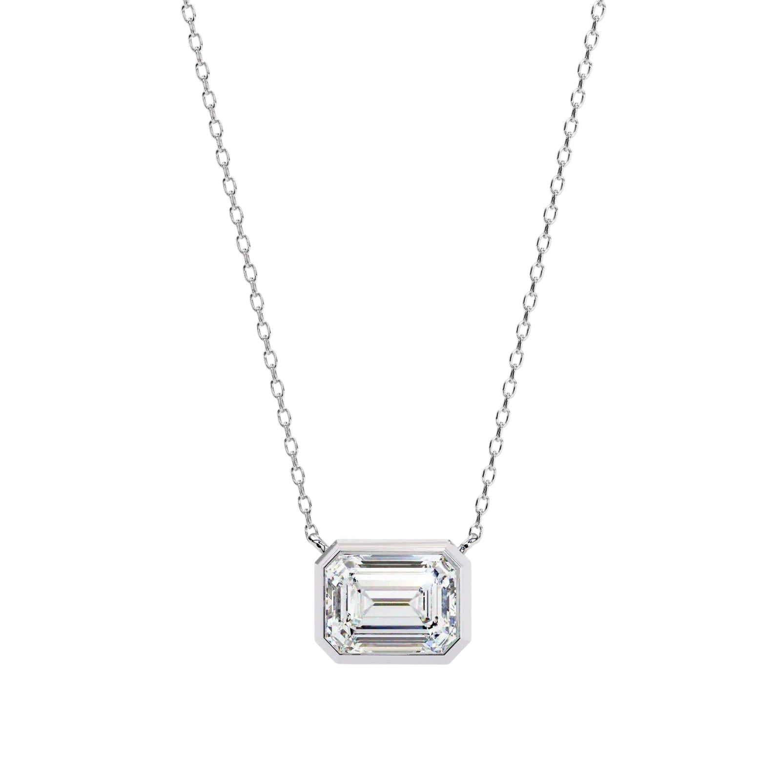 Imperia Emerald Pendant - emerald-cut diamond pendant - top view - hand-made in Byron Bay Hinterland, Australia by Lucano Fine Jewellery