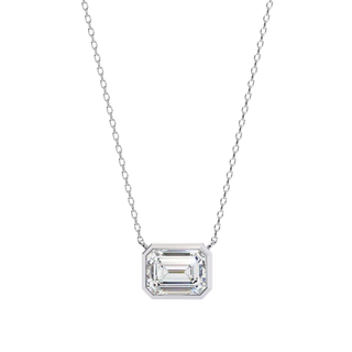 Imperia Emerald Pendant - emerald-cut diamond pendant - top view - hand-made in Byron Bay Hinterland, Australia by Lucano Fine Jewellery