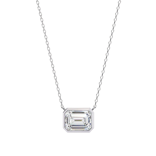 Imperia Emerald Pendant - emerald-cut diamond pendant - top view - hand-made in Byron Bay Hinterland, Australia by Lucano Fine Jewellery