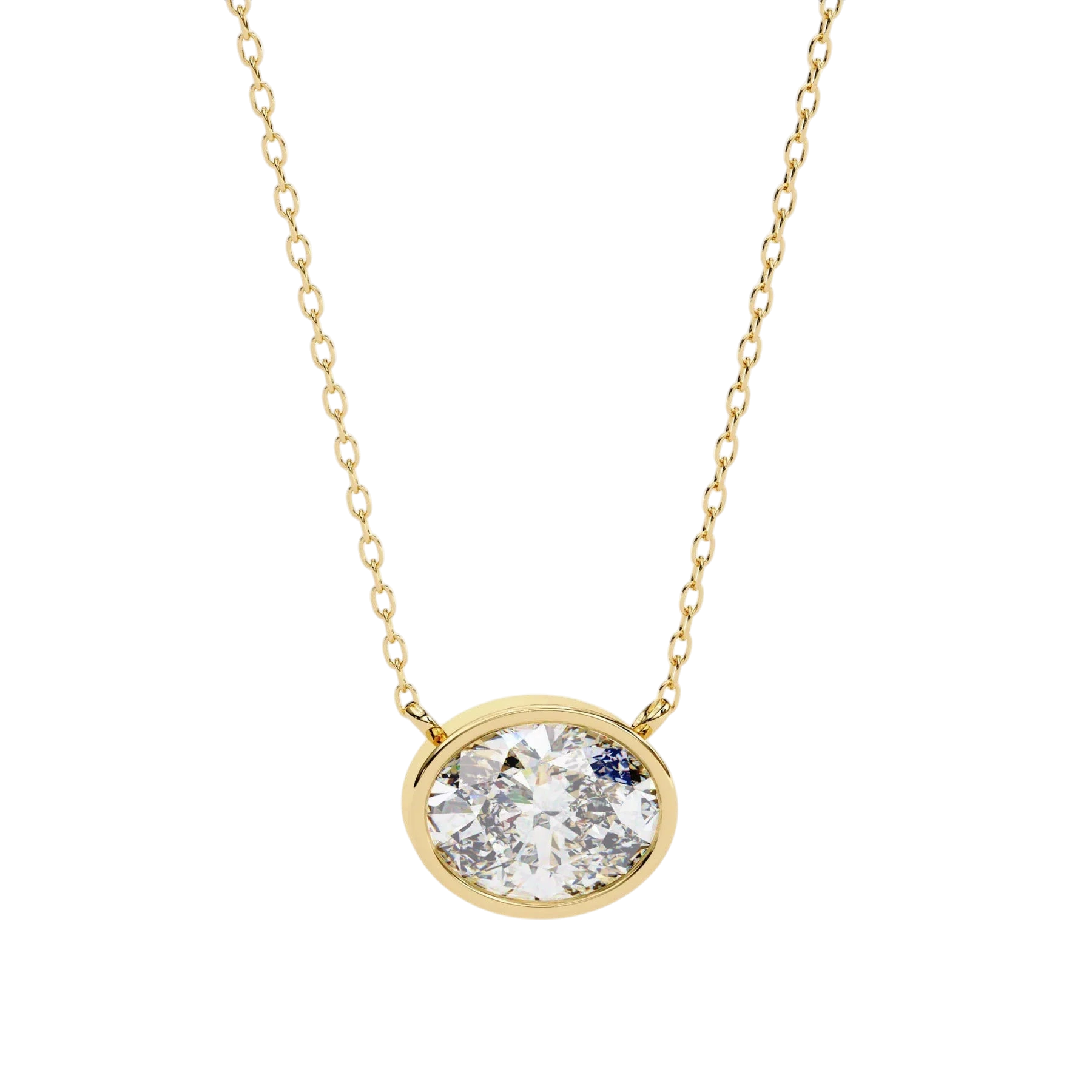 Ovalia Bezel Pendant - oval-cut diamond pendant - view 21 - hand-made in Byron Bay Hinterland, Australia by Lucano Fine Jewellery