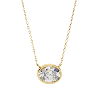 Ovalia Bezel Pendant - oval-cut diamond pendant - view 21 - hand-made in Byron Bay Hinterland, Australia by Lucano Fine Jewellery