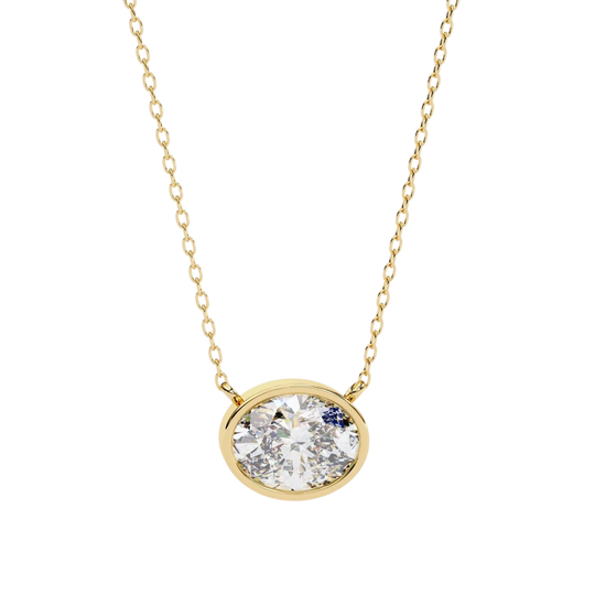 Ovalia Bezel Pendant - oval-cut diamond pendant - view 21 - hand-made in Byron Bay Hinterland, Australia by Lucano Fine Jewellery