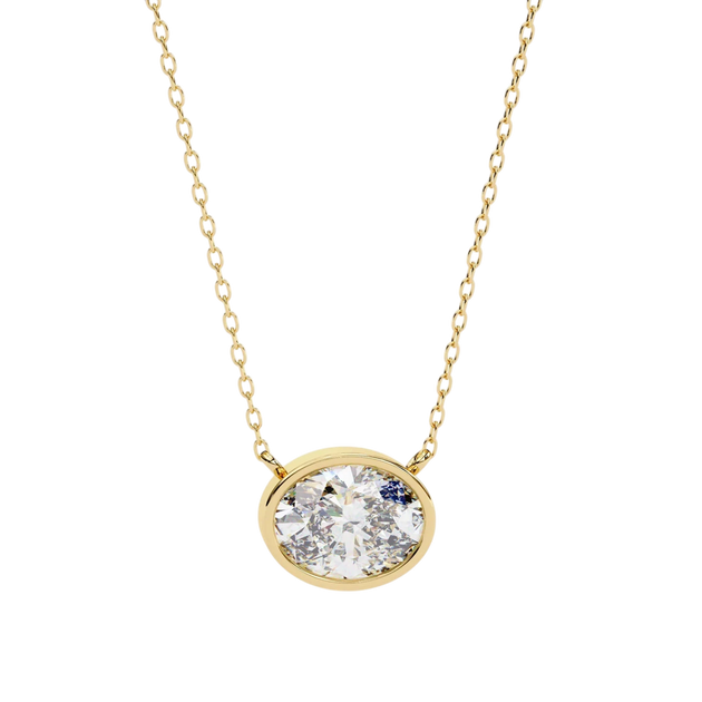 Ovalia Bezel Pendant - oval-cut diamond pendant - view 21 - hand-made in Byron Bay Hinterland, Australia by Lucano Fine Jewellery