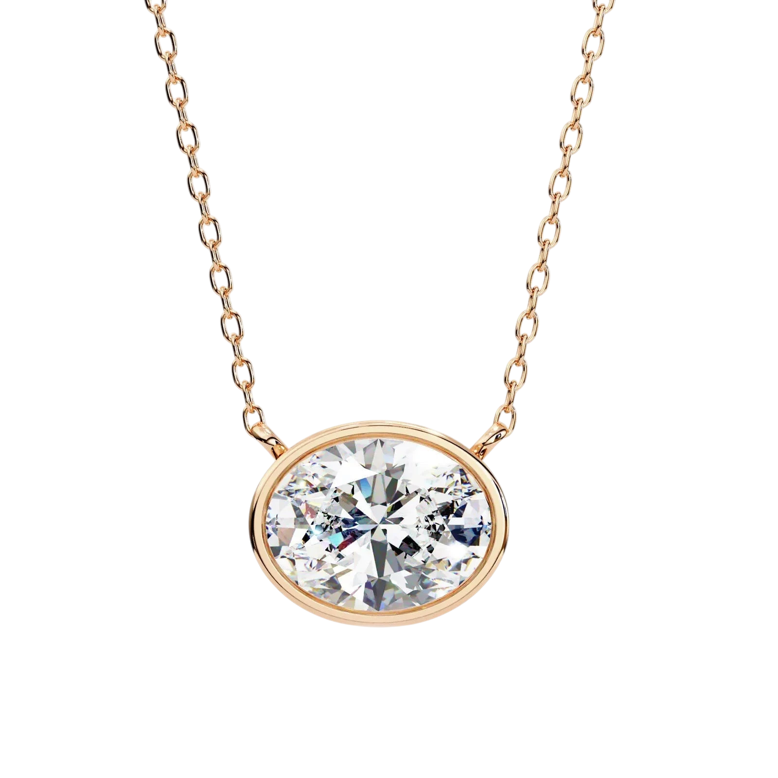 Ovalia Bezel Pendant - oval-cut diamond pendant - view 22 - hand-made in Byron Bay Hinterland, Australia by Lucano Fine Jewellery