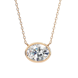 Ovalia Bezel Pendant - oval-cut diamond pendant - view 22 - hand-made in Byron Bay Hinterland, Australia by Lucano Fine Jewellery