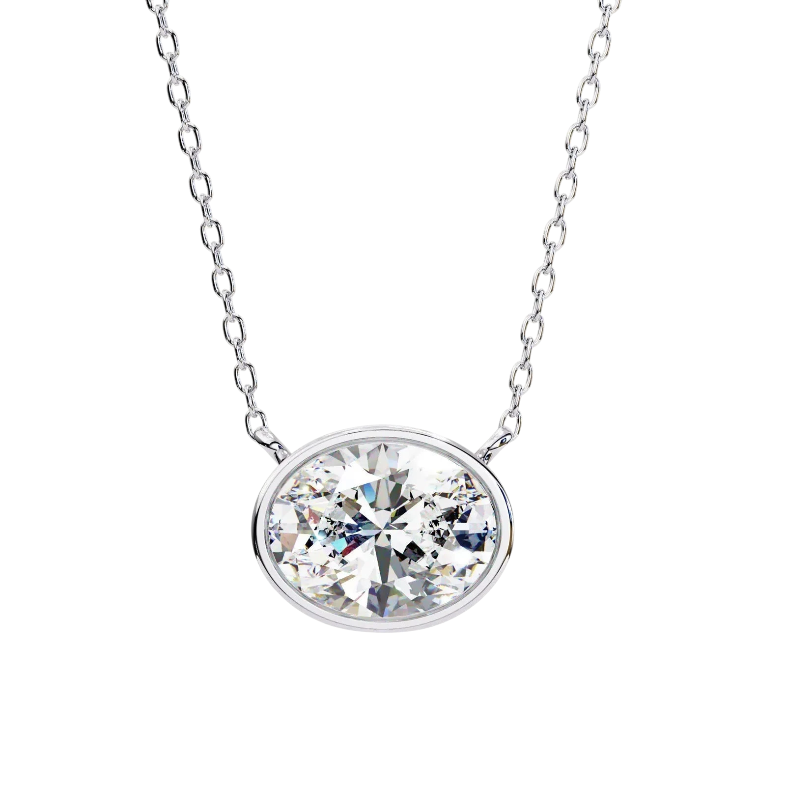 Ovalia Bezel Pendant - oval-cut diamond pendant - view 23 - hand-made in Byron Bay Hinterland, Australia by Lucano Fine Jewellery