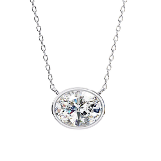 Ovalia Bezel Pendant - oval-cut diamond pendant - view 23 - hand-made in Byron Bay Hinterland, Australia by Lucano Fine Jewellery