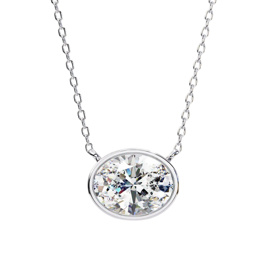 Ovalia Bezel Pendant - oval-cut diamond pendant - view 23 - hand-made in Byron Bay Hinterland, Australia by Lucano Fine Jewellery