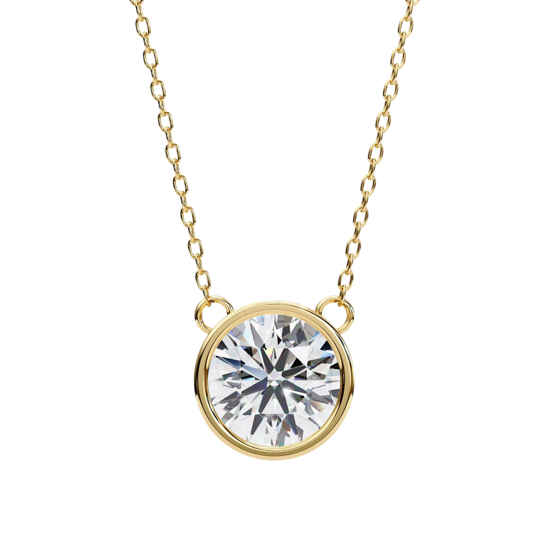 Solis Round Bezel Pendant - round brilliant diamond pendant - view 19 - hand-made in Byron Bay Hinterland, Australia by Lucano Fine Jewellery