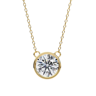 Solis Round Bezel Pendant - round brilliant diamond pendant - view 19 - hand-made in Byron Bay Hinterland, Australia by Lucano Fine Jewellery