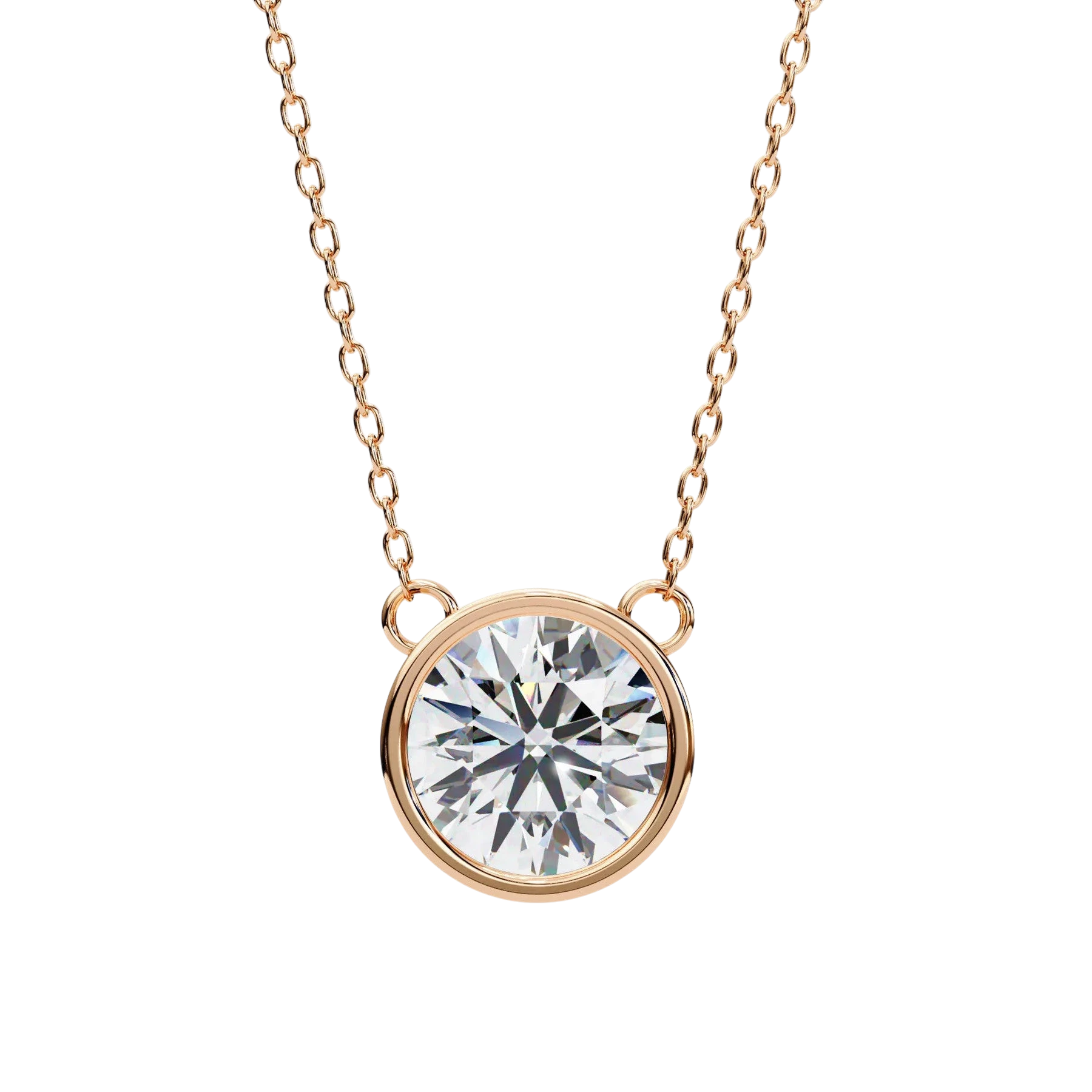 Solis Round Bezel Pendant - round brilliant diamond pendant - view 20 - hand-made in Byron Bay Hinterland, Australia by Lucano Fine Jewellery