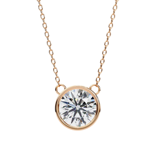 Solis Round Bezel Pendant - round brilliant diamond pendant - view 20 - hand-made in Byron Bay Hinterland, Australia by Lucano Fine Jewellery