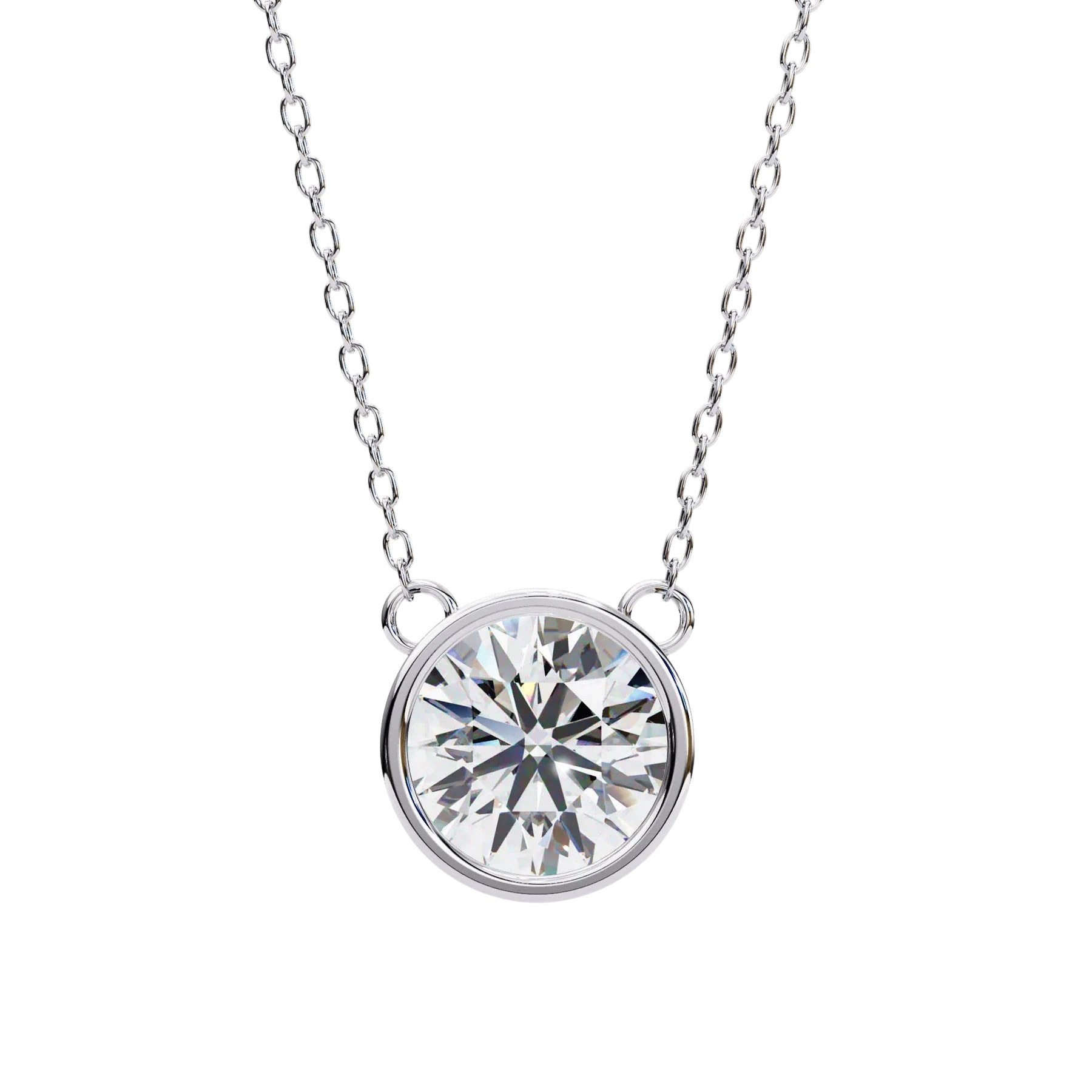 Solis Round Bezel Pendant - round brilliant diamond pendant - view 21 - hand-made in Byron Bay Hinterland, Australia by Lucano Fine Jewellery