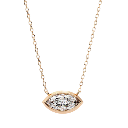 Lacrima Marquise Pendant - marquise-cut diamond pendant - view 16 - hand-made in Byron Bay Hinterland, Australia by Lucano Fine Jewellery