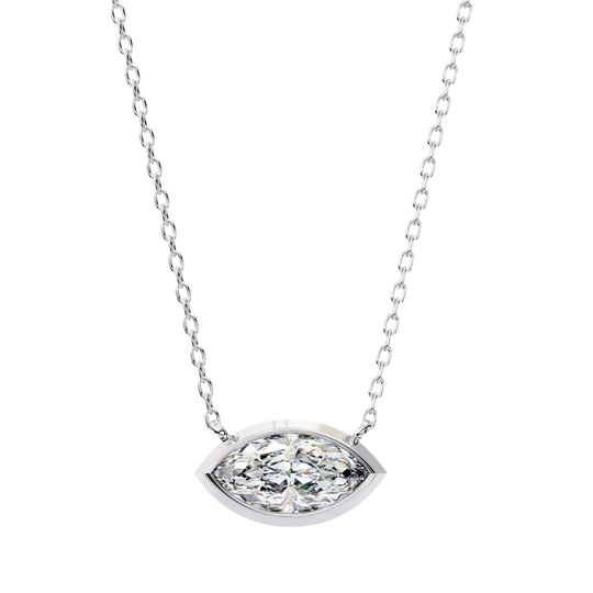 Lacrima Marquise Pendant - marquise-cut diamond pendant - view 17 - hand-made in Byron Bay Hinterland, Australia by Lucano Fine Jewellery