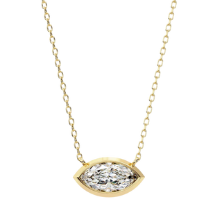 Lacrima Marquise Pendant - marquise-cut diamond pendant - view 18 - hand-made in Byron Bay Hinterland, Australia by Lucano Fine Jewellery
