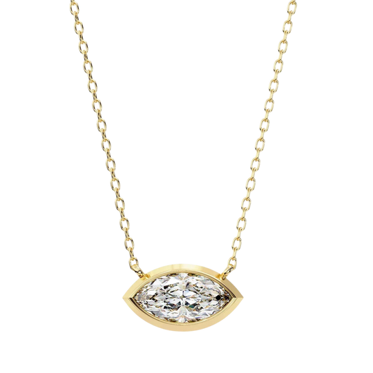 Lacrima Marquise Pendant - marquise-cut diamond pendant - view 18 - hand-made in Byron Bay Hinterland, Australia by Lucano Fine Jewellery