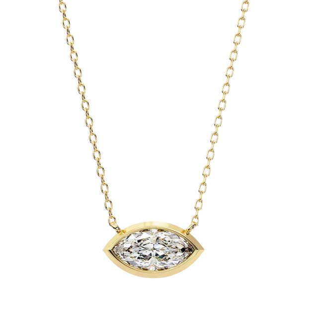 Lacrima Marquise Pendant - marquise-cut diamond pendant - view 18 - hand-made in Byron Bay Hinterland, Australia by Lucano Fine Jewellery