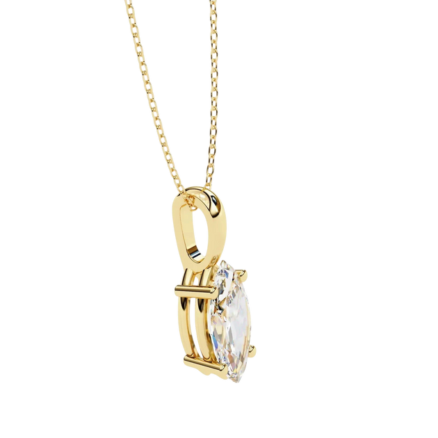 Lacrima Marquise Solitaire Pendant - marquise-cut diamond pendant - in 18ct white gold - hand-made in Byron Bay Hinterland, Australia by Lucano Fine Jewellery