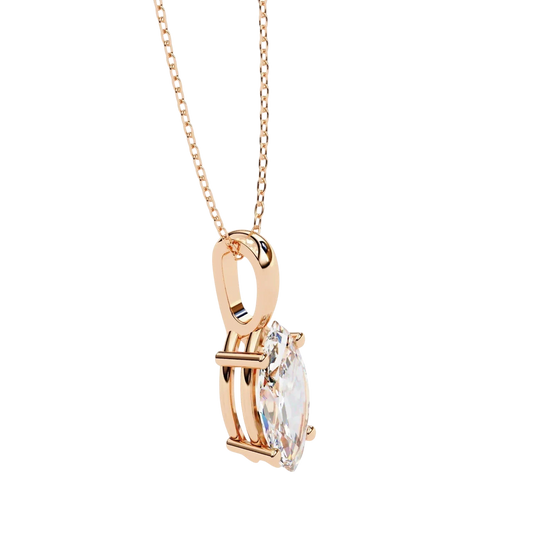 Lacrima Marquise Solitaire Pendant - marquise-cut diamond pendant - in 18ct rose gold - hand-made in Byron Bay Hinterland, Australia by Lucano Fine Jewellery