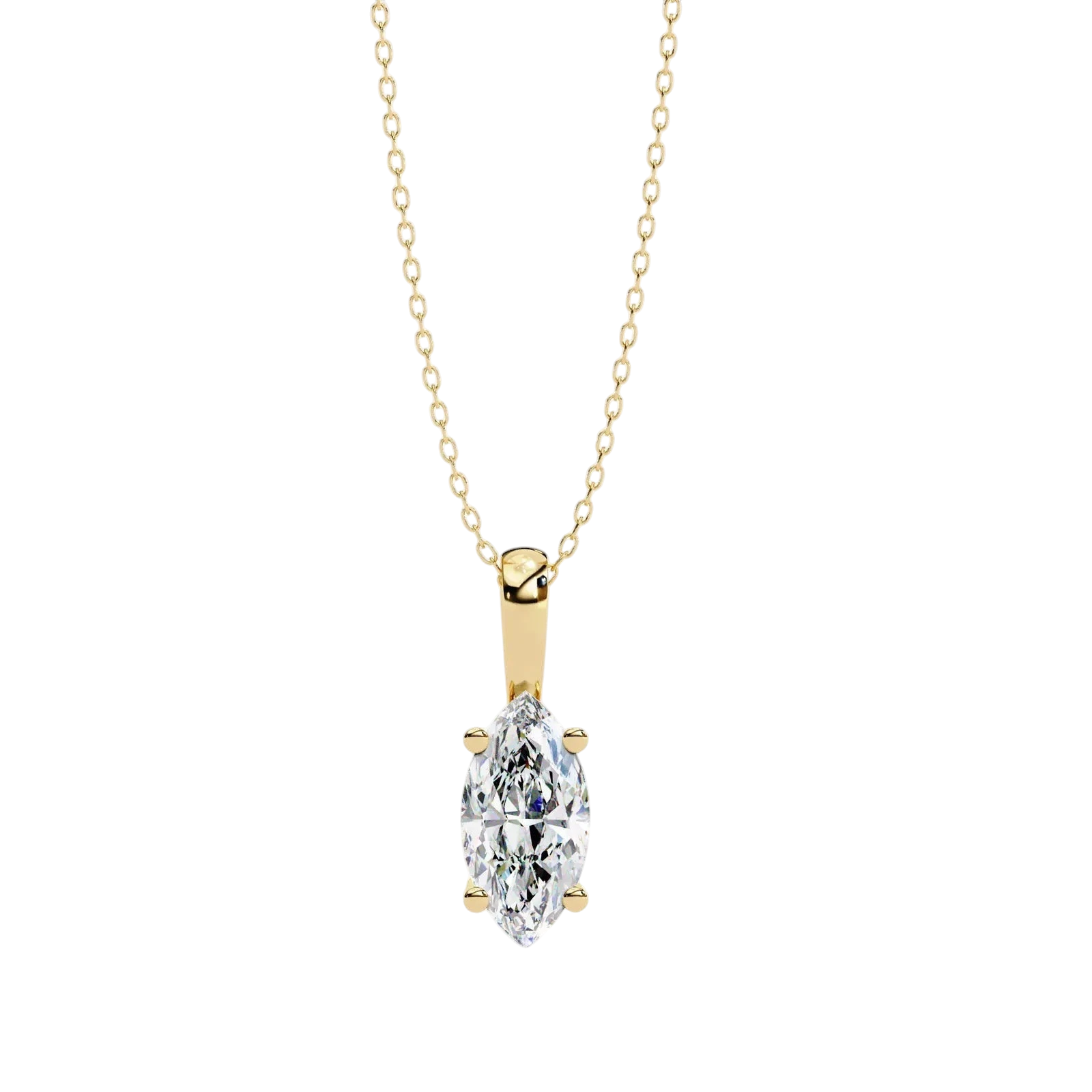 Lacrima Marquise Solitaire Pendant - marquise-cut diamond pendant - view 19 - hand-made in Byron Bay Hinterland, Australia by Lucano Fine Jewellery