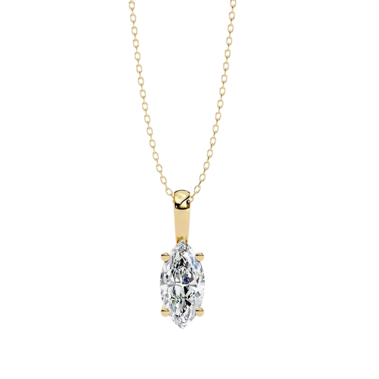 Lacrima Marquise Solitaire Pendant - marquise-cut diamond pendant - view 19 - hand-made in Byron Bay Hinterland, Australia by Lucano Fine Jewellery