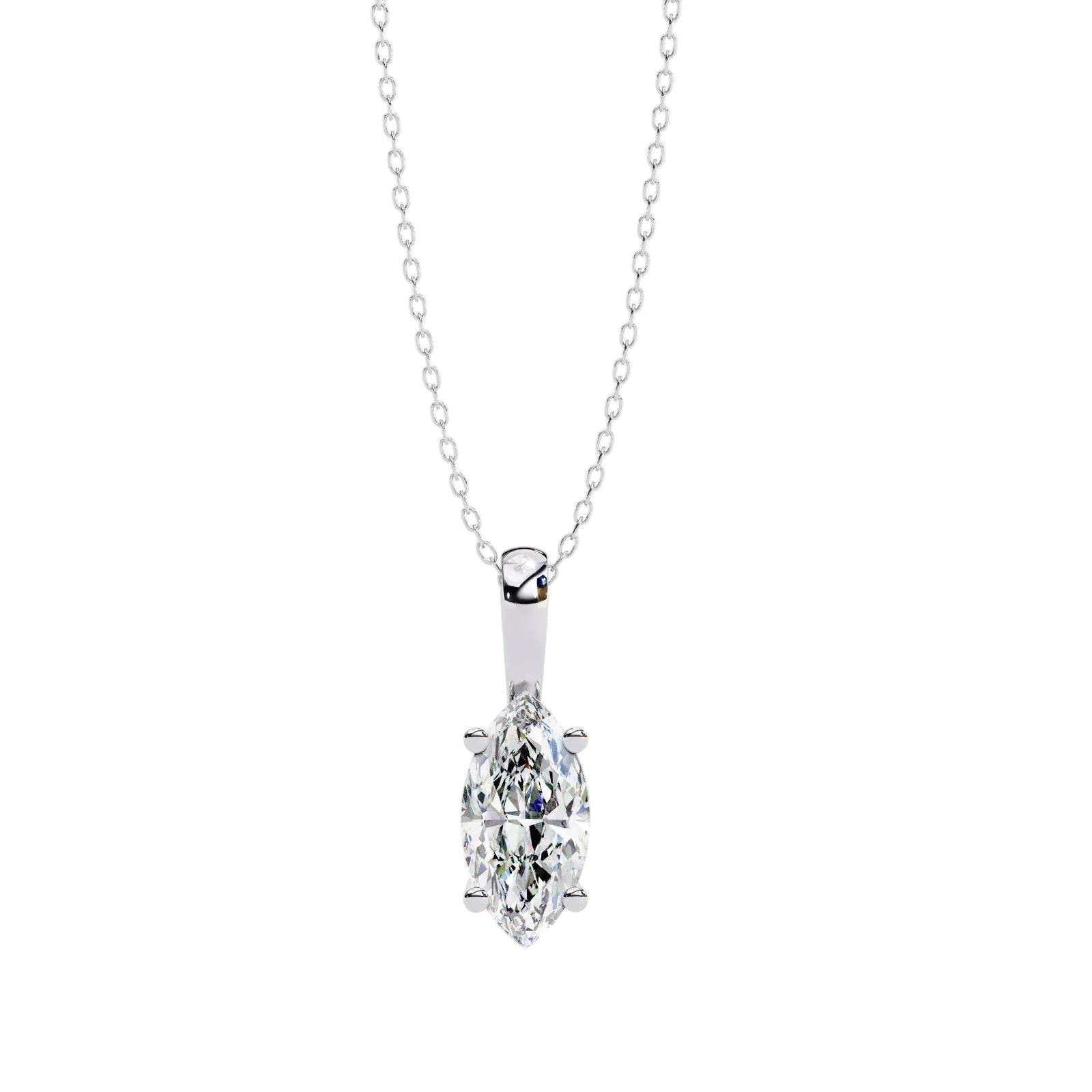 Lacrima Marquise Solitaire Pendant - marquise-cut diamond pendant - view 20 - hand-made in Byron Bay Hinterland, Australia by Lucano Fine Jewellery