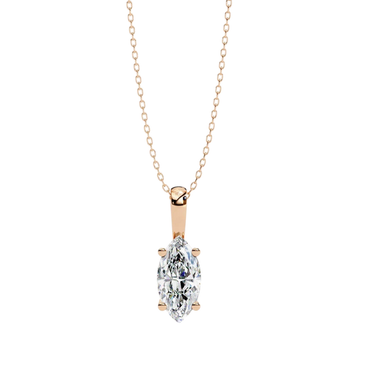 Lacrima Marquise Solitaire Pendant - marquise-cut diamond pendant - view 21 - hand-made in Byron Bay Hinterland, Australia by Lucano Fine Jewellery