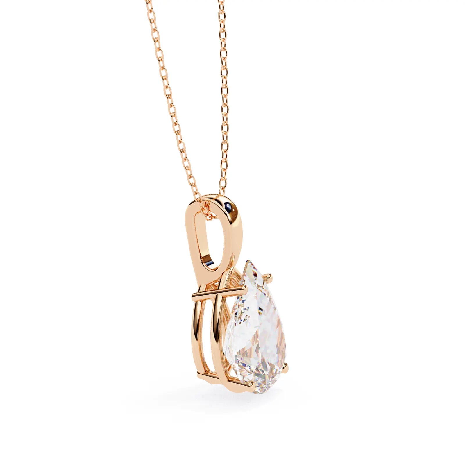 Goccia Pear Solitaire Pendant - pear-cut diamond pendant - view 16 - hand-made in Byron Bay Hinterland, Australia by Lucano Fine Jewellery