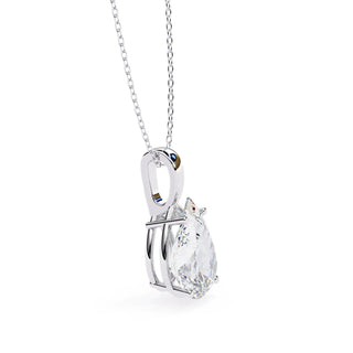 Goccia Pear Solitaire Pendant - pear-cut diamond pendant - view 17 - hand-made in Byron Bay Hinterland, Australia by Lucano Fine Jewellery