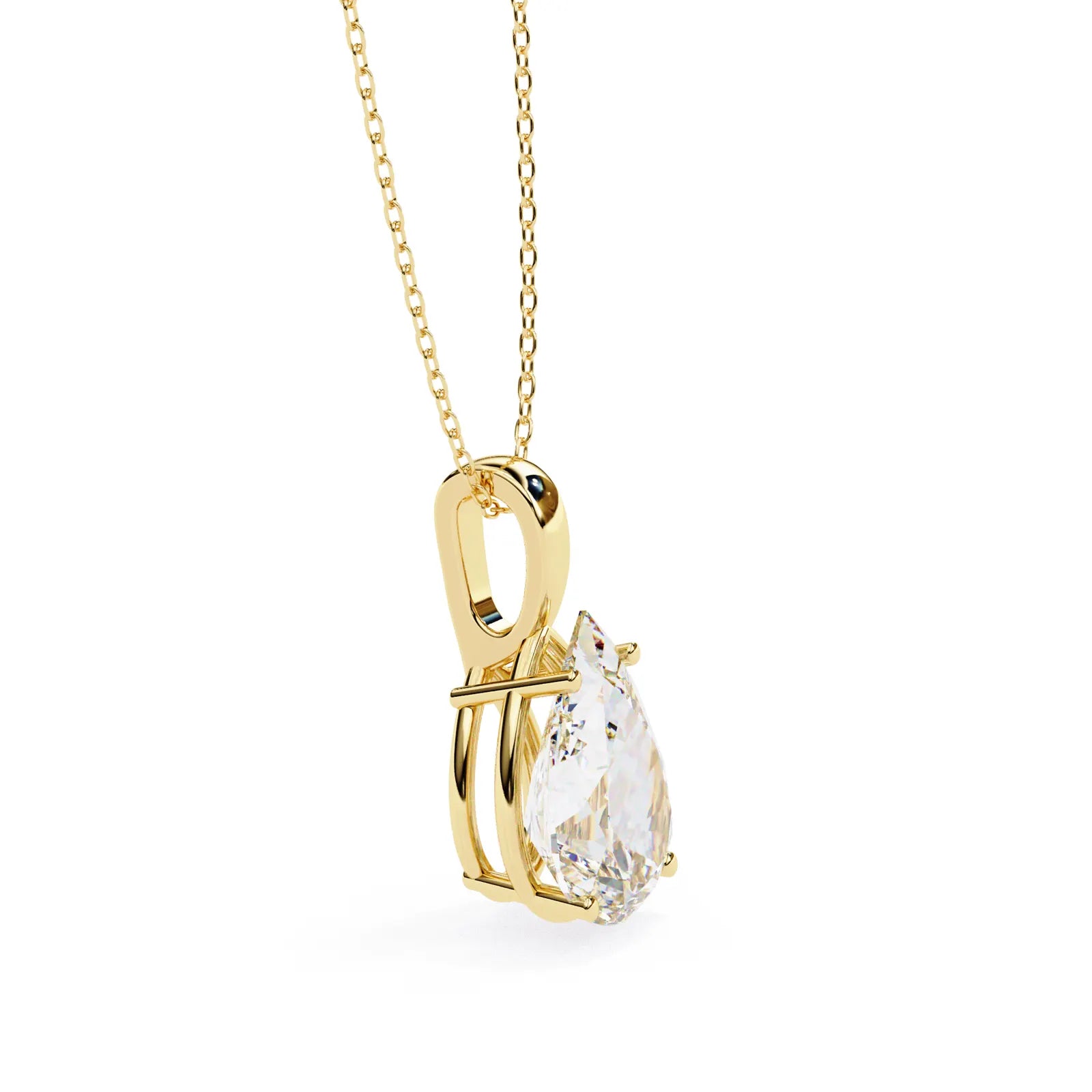 Goccia Pear Solitaire Pendant - pear-cut diamond pendant - view 18 - hand-made in Byron Bay Hinterland, Australia by Lucano Fine Jewellery