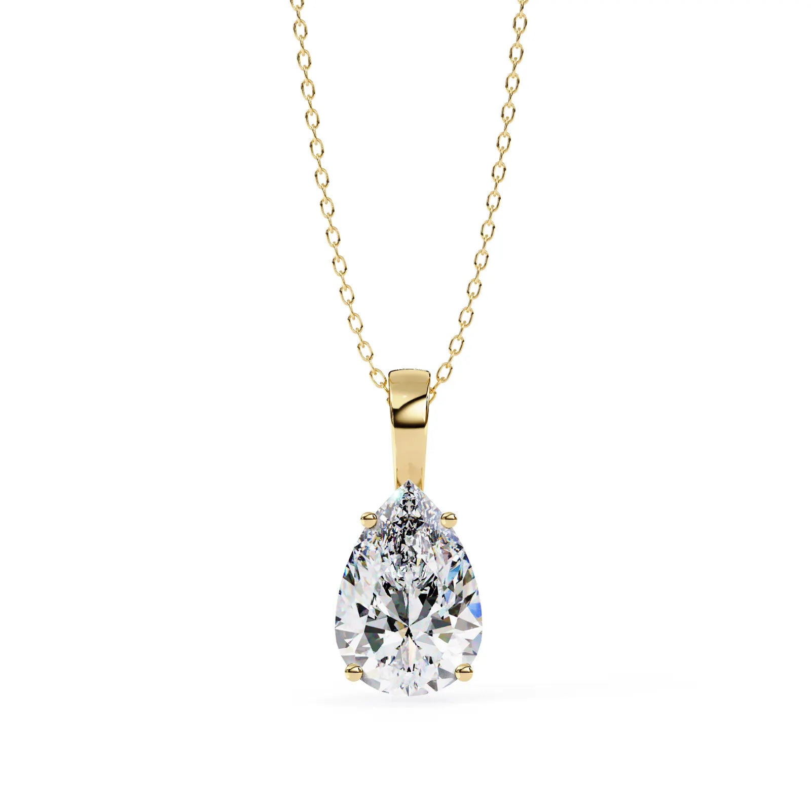 Goccia Pear Solitaire Pendant - pear-cut diamond pendant - view 19 - hand-made in Byron Bay Hinterland, Australia by Lucano Fine Jewellery