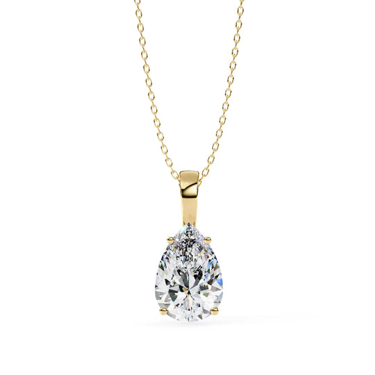 Goccia Pear Solitaire Pendant - pear-cut diamond pendant - view 19 - hand-made in Byron Bay Hinterland, Australia by Lucano Fine Jewellery