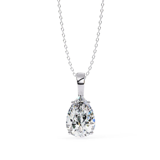 Goccia Pear Solitaire Pendant - pear-cut diamond pendant - view 20 - hand-made in Byron Bay Hinterland, Australia by Lucano Fine Jewellery
