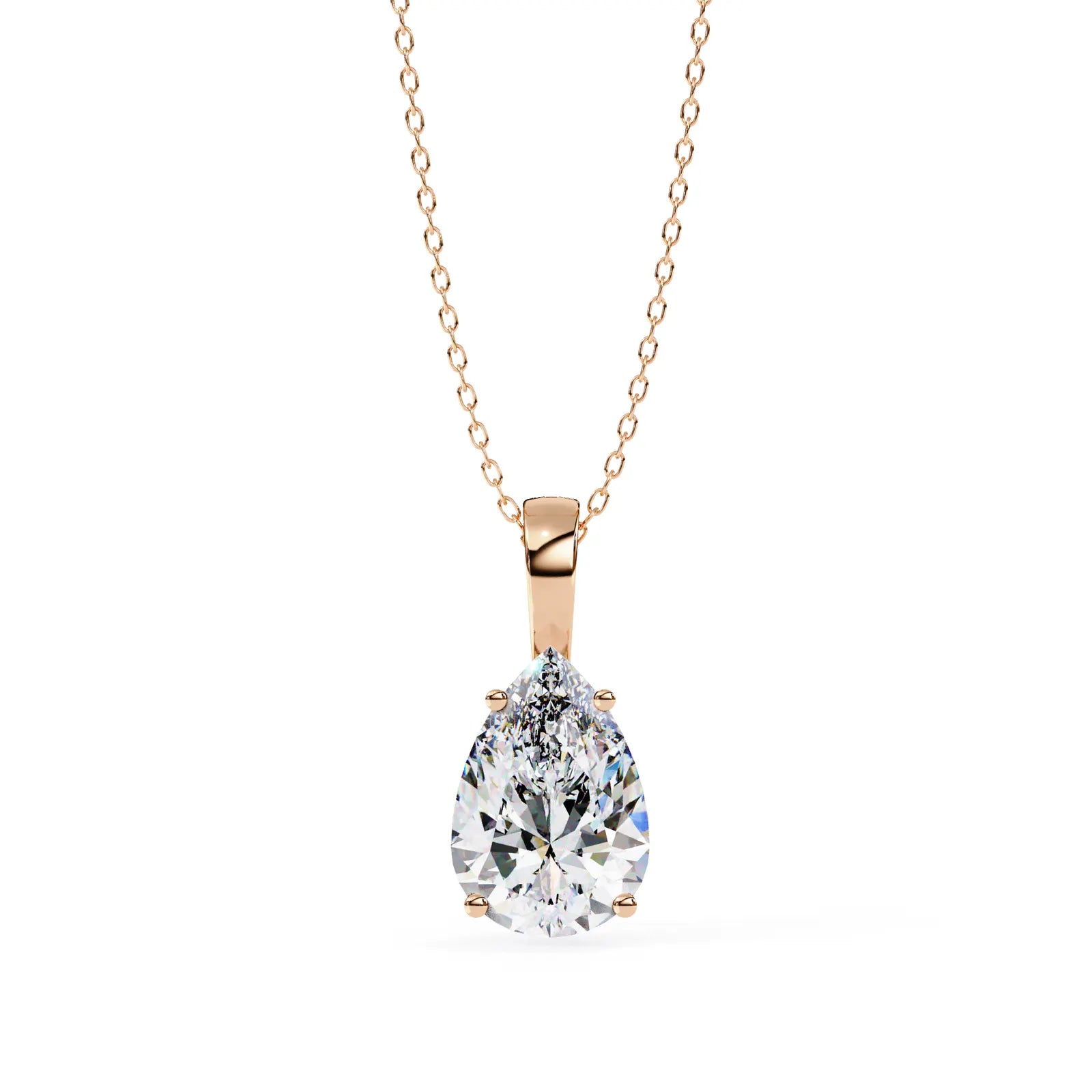 Goccia Pear Solitaire Pendant - pear-cut diamond pendant - view 21 - hand-made in Byron Bay Hinterland, Australia by Lucano Fine Jewellery