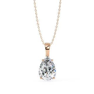 Goccia Pear Solitaire Pendant - pear-cut diamond pendant - view 21 - hand-made in Byron Bay Hinterland, Australia by Lucano Fine Jewellery