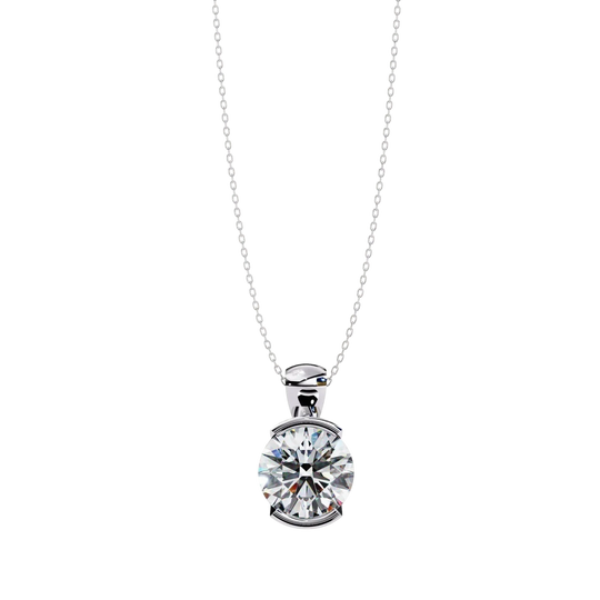 Imperia Emerald Drop Pendant - round brilliant diamond pendant - detail close-up - hand-made in Byron Bay Hinterland, Australia by Lucano Fine Jewellery