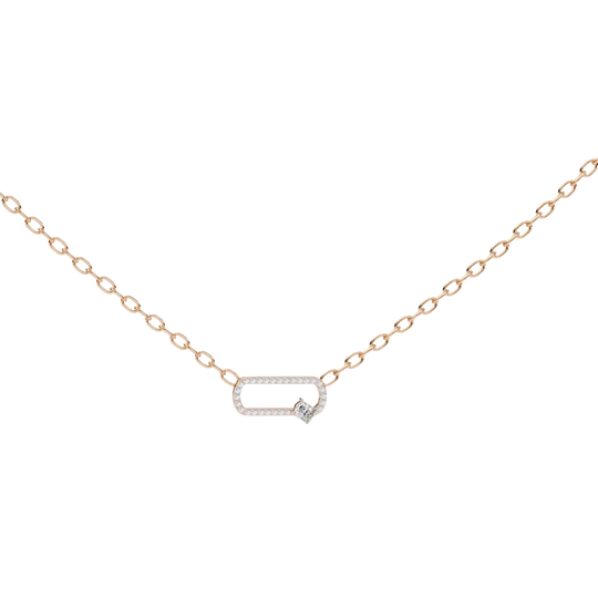 Catena Pave Link Necklace - diamond pendant necklace - detail close-up - hand-made in Byron Bay Hinterland, Australia by Lucano Fine Jewellery