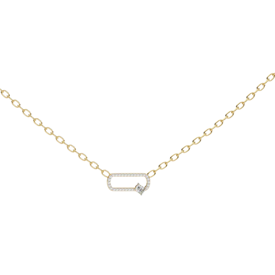 Catena Pave Link Necklace - diamond pave link necklace - angled view - hand-made in Byron Bay Hinterland, Australia by Lucano Fine Jewellery
